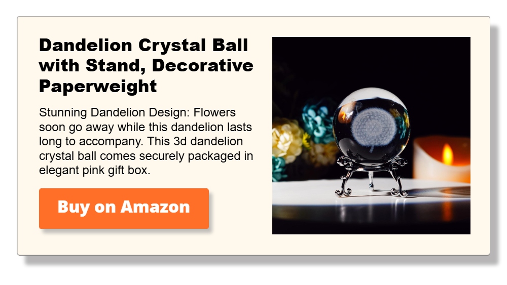 Dandelion Crystal Ball with Stand