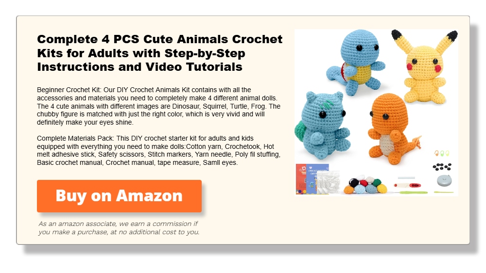 Complete 4 PCS Cute Animals Crochet Kits for Adults with Step-by-Step Instructions and Video
