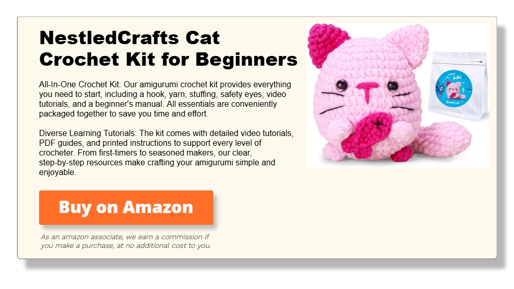 NestledCrafts Cat Crochet Kit for Beginners