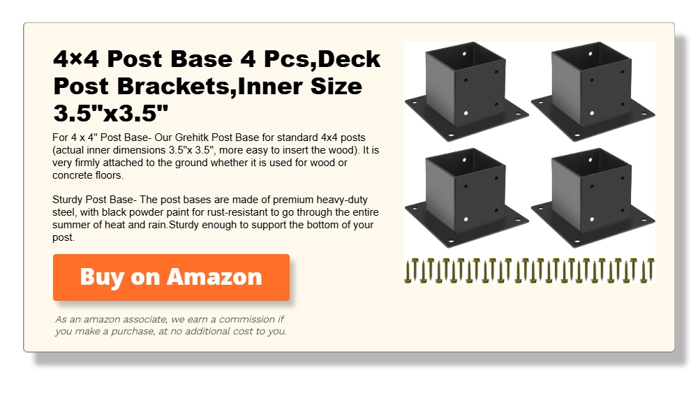 4×4 Post Base 4 Pcs,Deck Post Brackets