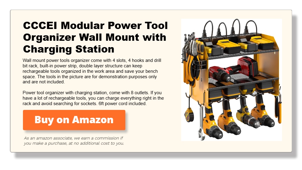 CCCEI Modular Power Tool Organizer Wall Mount with Charging Station