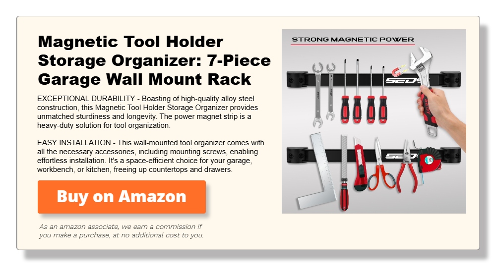 Magnetic Tool Holder Storage Organizer_ 7-Piece Garage Wall Mount Rack