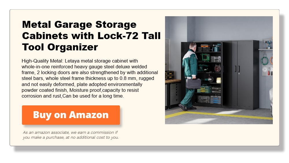 Metal Garage Storage Cabinets with Lock-72 Tall Tool Organizer