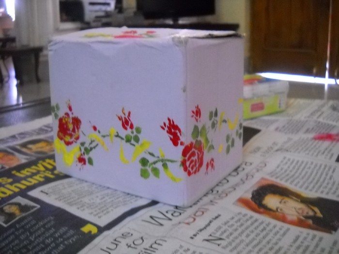 Paint Decorate Box with Stencil Final Product