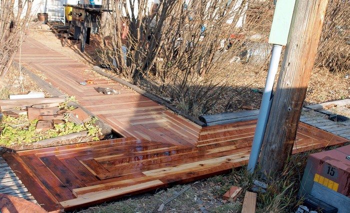 DIY Timber Sidewalk