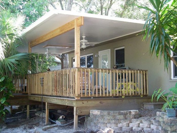 A wide span, insulated skillion roof