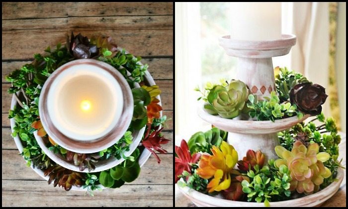 Tiered Clay Pot Centerpiece