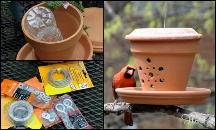 Terra Cotta Pot Bird Feeder Main Image