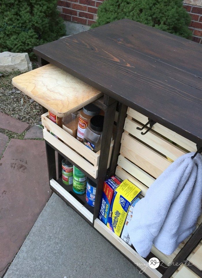 DIY Kitchen Island Wooden Crate Pantry Storage