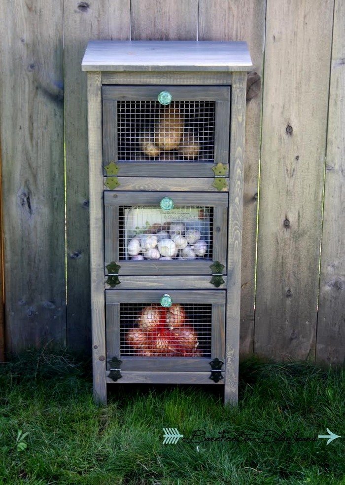 DIY Vegetable Bin Cupboard