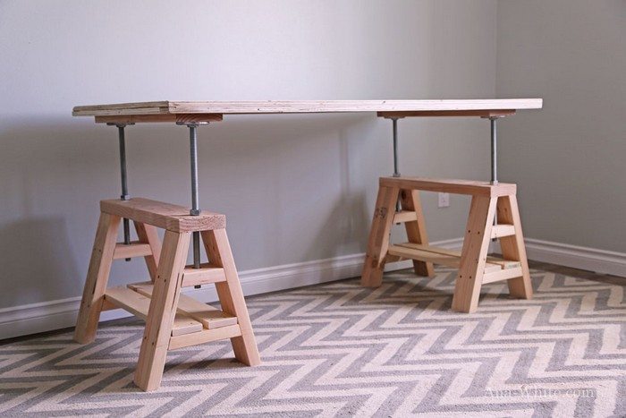 Adjustable Sawhorse Desk