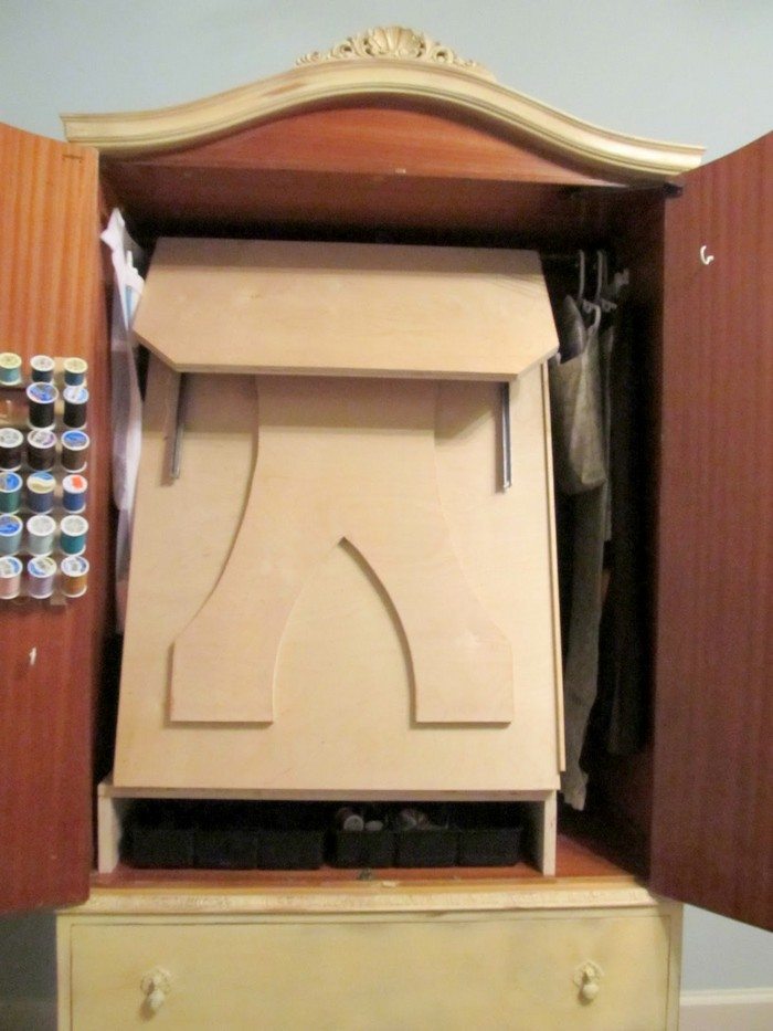 French Armoire Sewing Cabinet