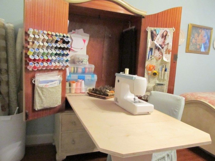 French Armoire Sewing Cabinet
