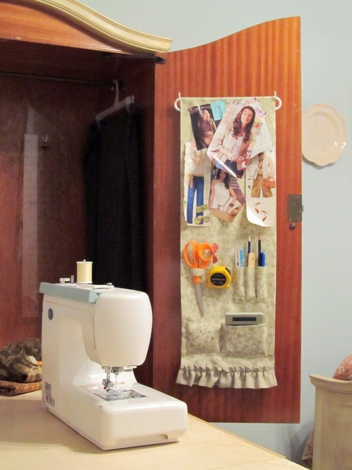 French Armoire Sewing Cabinet