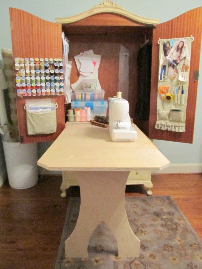 French Armoire Sewing Cabinet