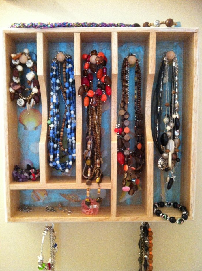 Repurposed Silverware Tray Jewelry Holder