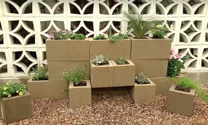 Cinder Block Vertical Garden Main Image