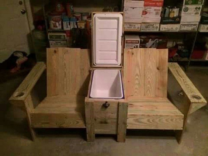 Double Chair Bench With Table