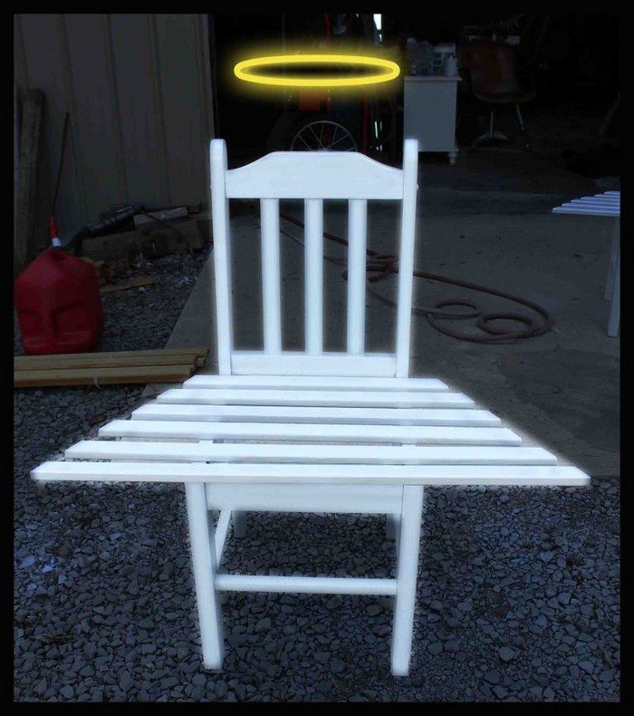 Bench Around a Tree from Kitchen Chairs