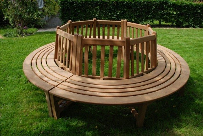 Bench Around a Tree from Kitchen Chairs