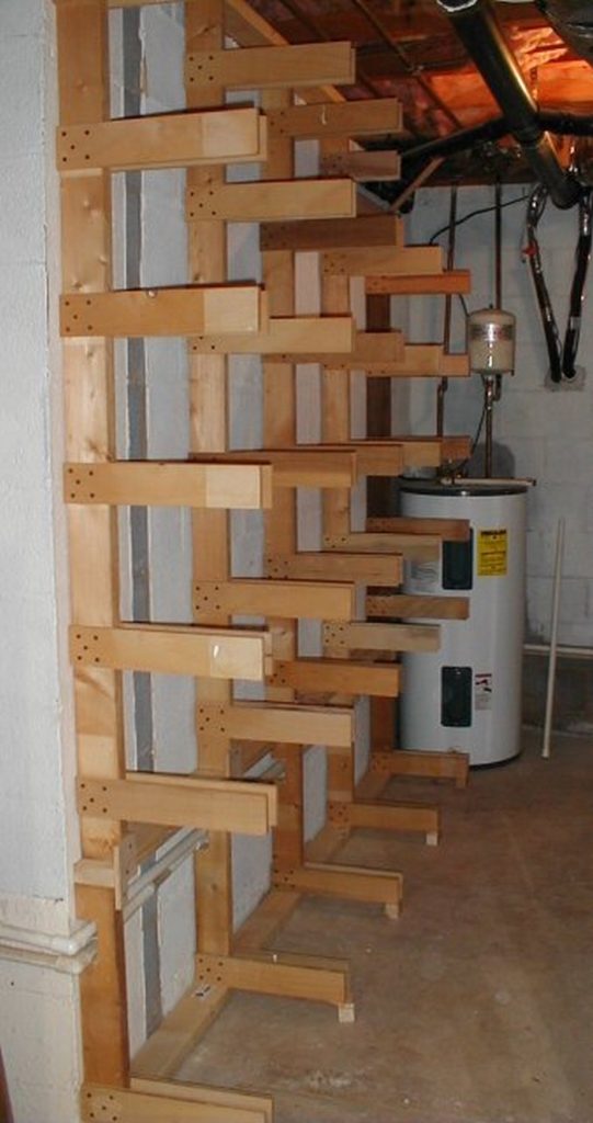 Wall-Mounted Lumber Storage