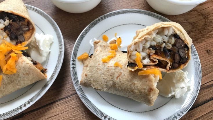 Simple Black Bean and Barley Vegetarian Burritos