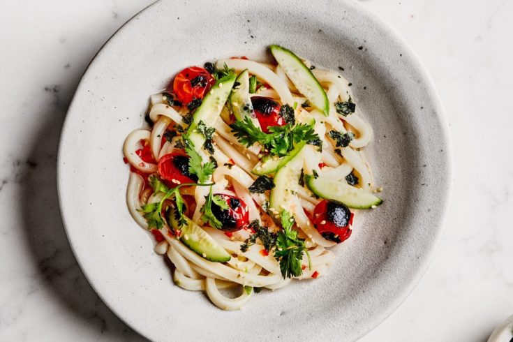 Cold Udon with Grapefruit Ponzu