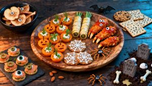 An image of various Halloween snacks.