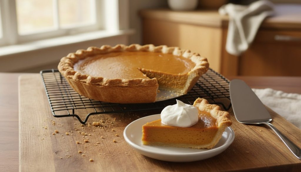 An image of a pumpkin pie.