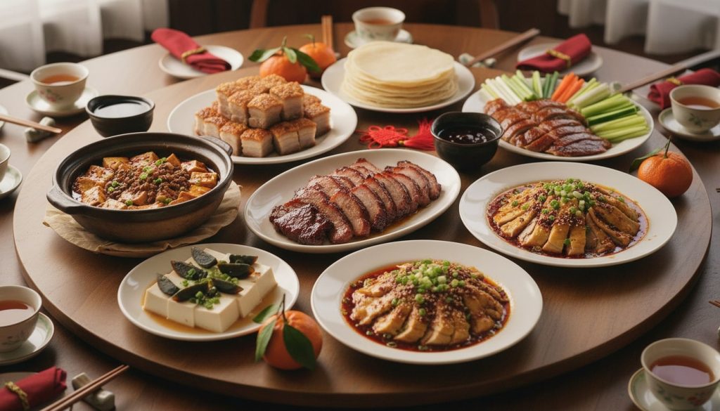 An image of various Chinese New Year Dishes people can cook at home.