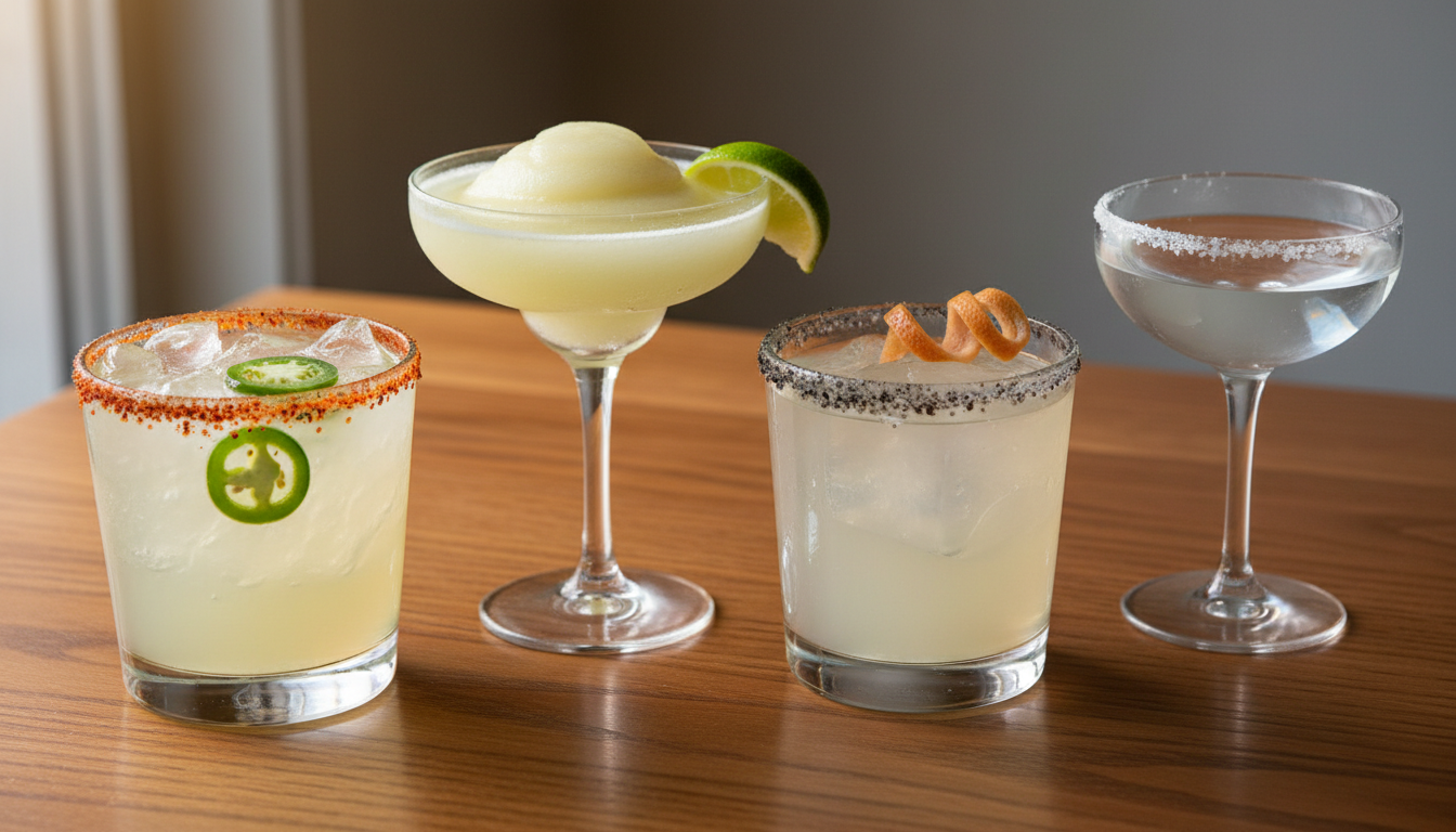 Variations Lineup featuring spicy jalapeño, frozen, mezcal, and Tommy’s.