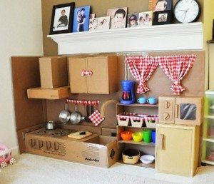 DIY Cardboard Play Kitchen