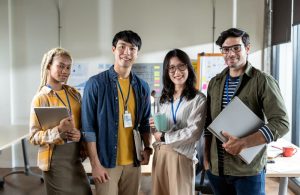 An image of a business staff for an article about office startup design.
