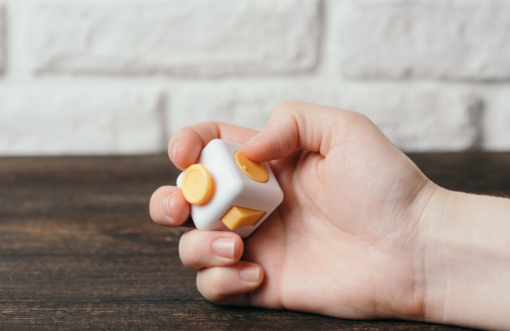 An image of a cube fidget spinner.