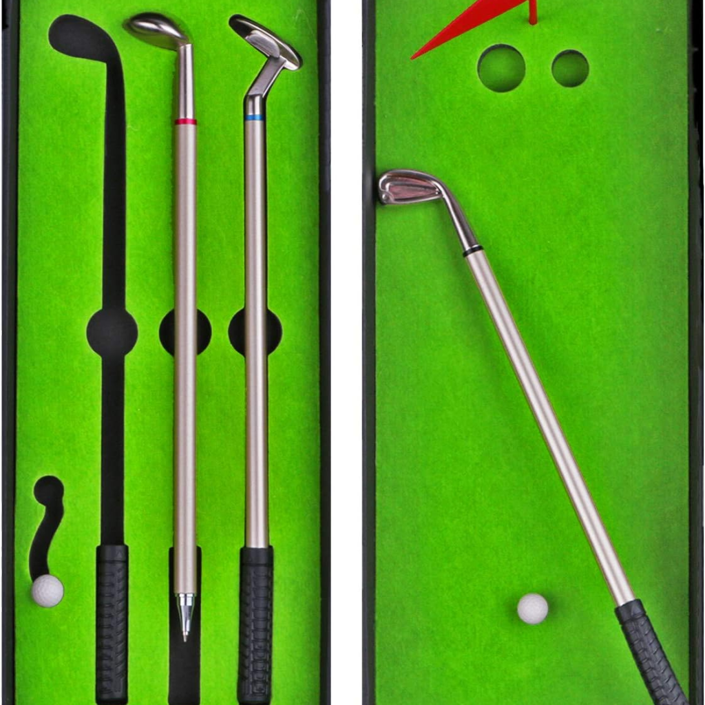 An image of desktop golf pens. 