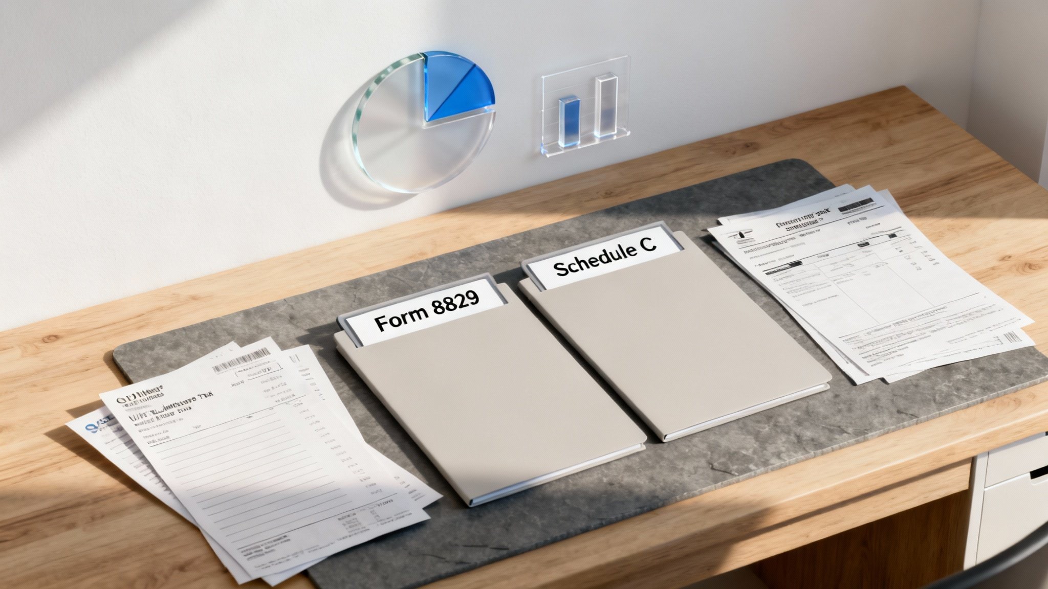An image of forms to sign up for a home office tax deduction.