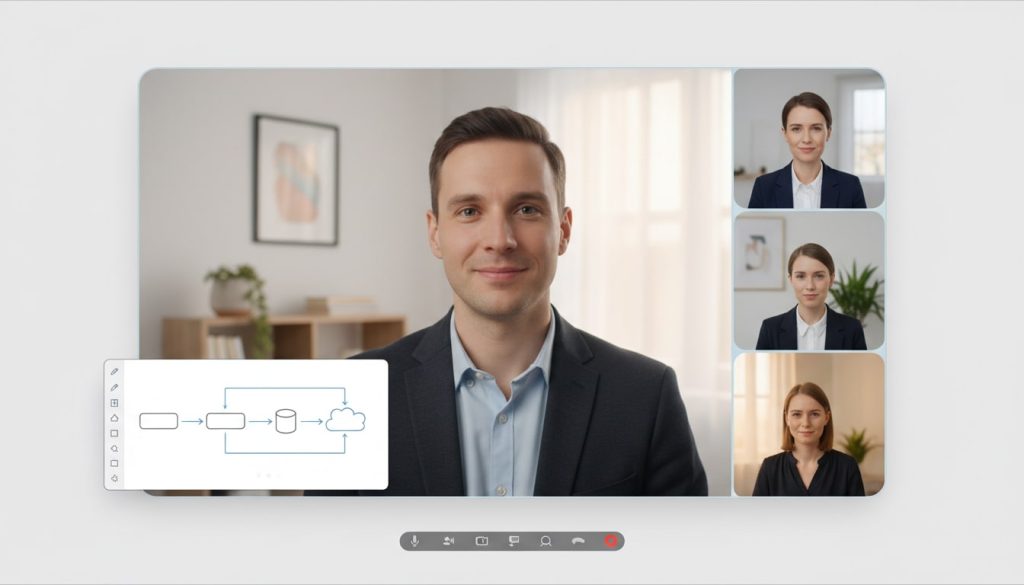 Structured Remote Interview on Video Call for an article about remote Google careers.