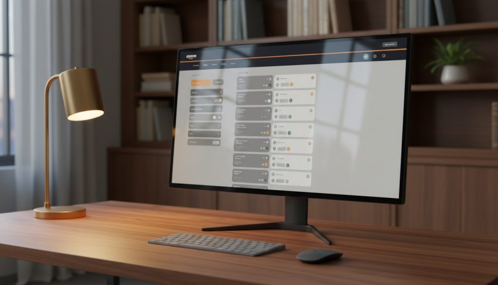An image of a monitor showing available Amazon job roles.