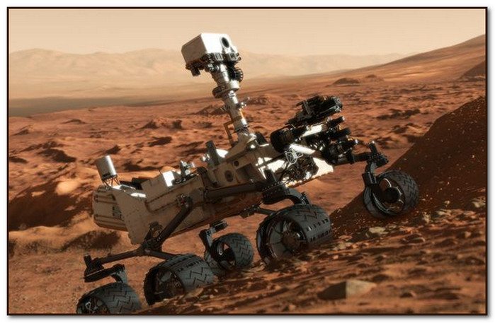 The iconic Curiousity exploring the surface of Mars