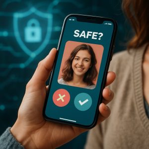 An image of a person using the Tea App.