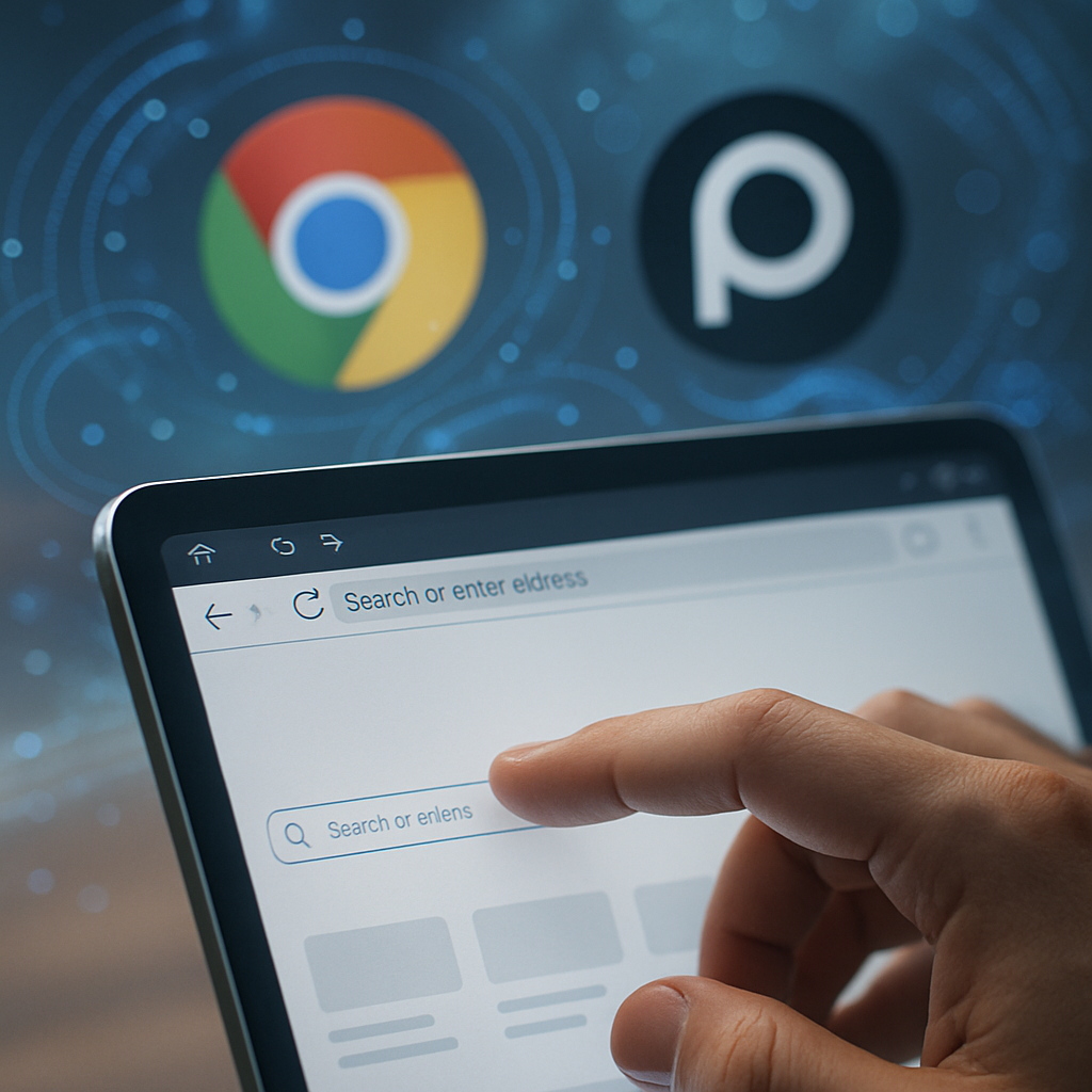 An image of a tablet using Google Chrome.