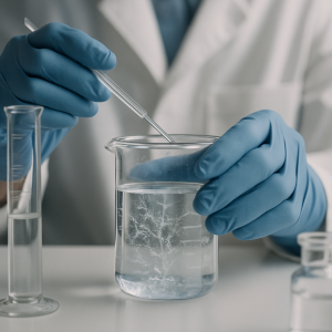An image of a researcher finding a way of breaking down forever chemicals.
