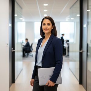 An image of a woman hired for the AI tech force.