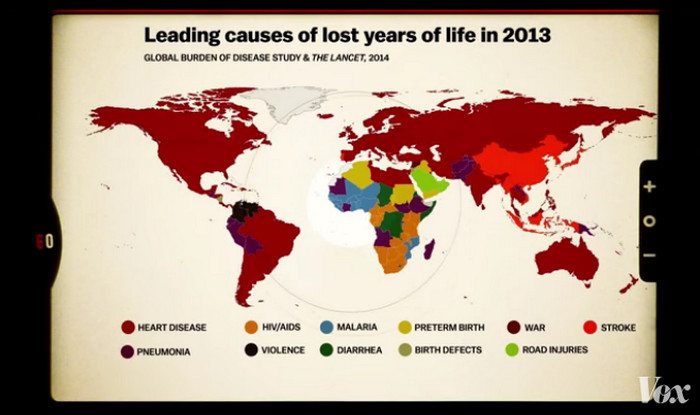 The years of lost life mapped