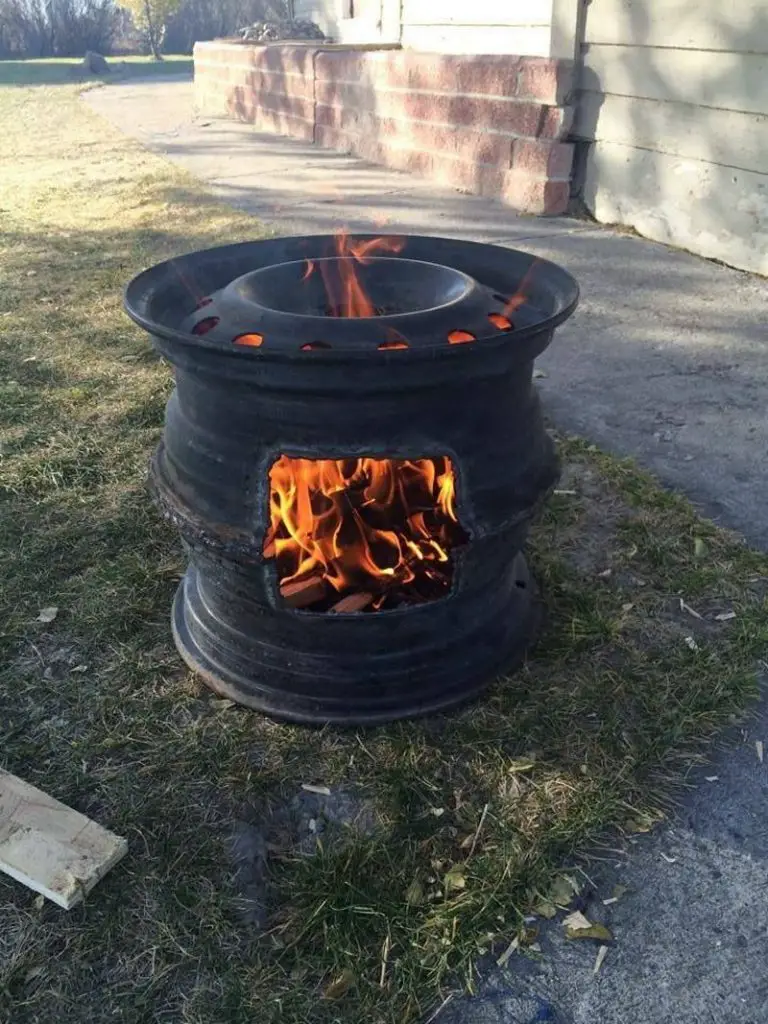 Recycled Tire Rim Bbq And Fire Pit, Truck Rim Fire Pit