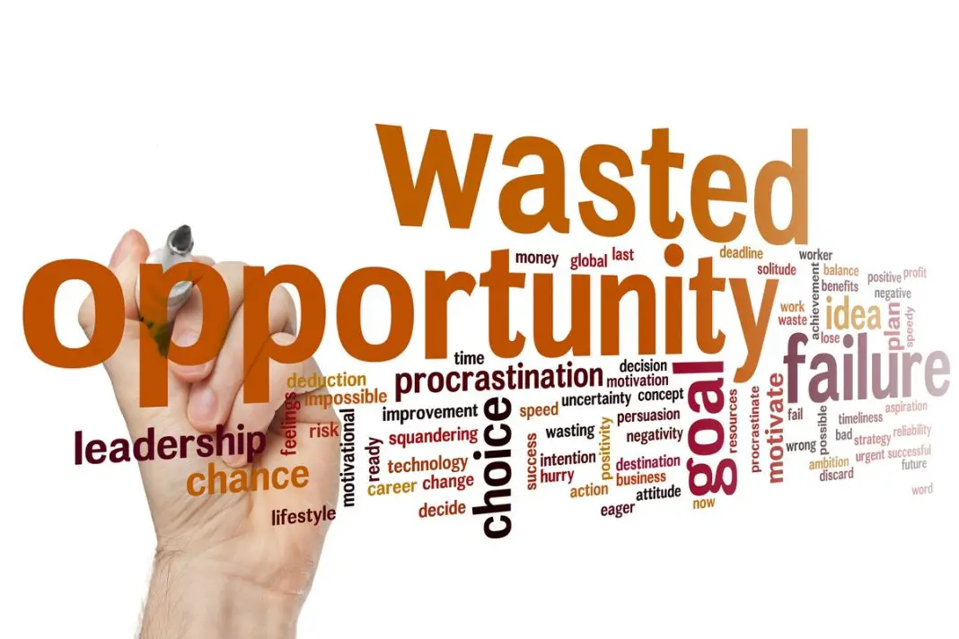 Wasted opportunity concept word cloud background