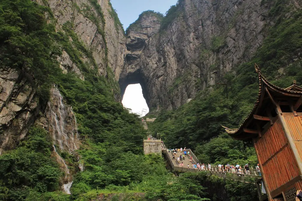 An image of the stairway to heaven in China.