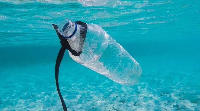 Just another bottle floating off Lombok, Indonesia Photo by Brian Yurasits