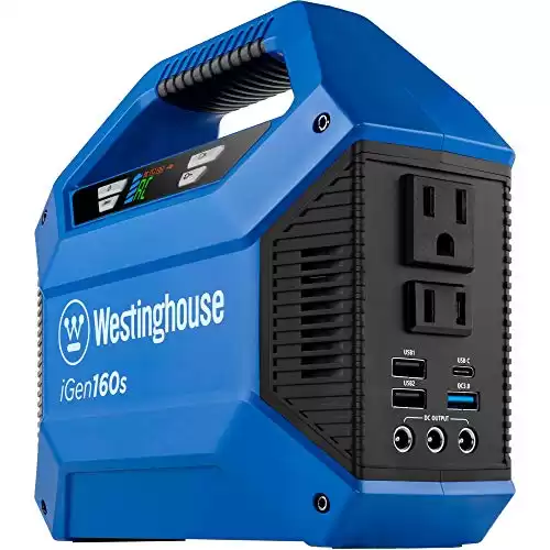 Westinghouse iGen160s Portable Power Station and Solar Generator, 150 Peak Watts and 100 Rated Watts