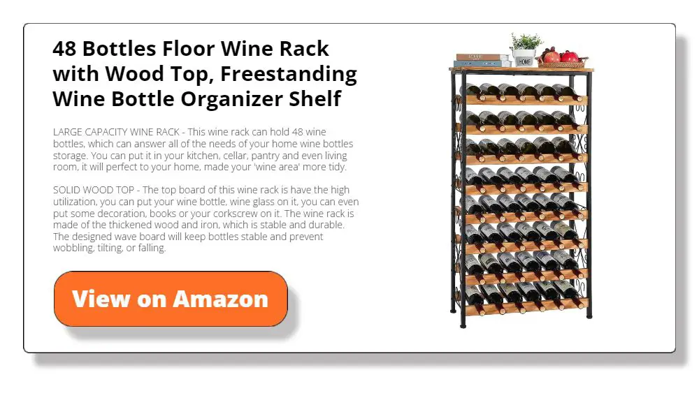 48 Bottles Floor Wine Rack with Wood Top